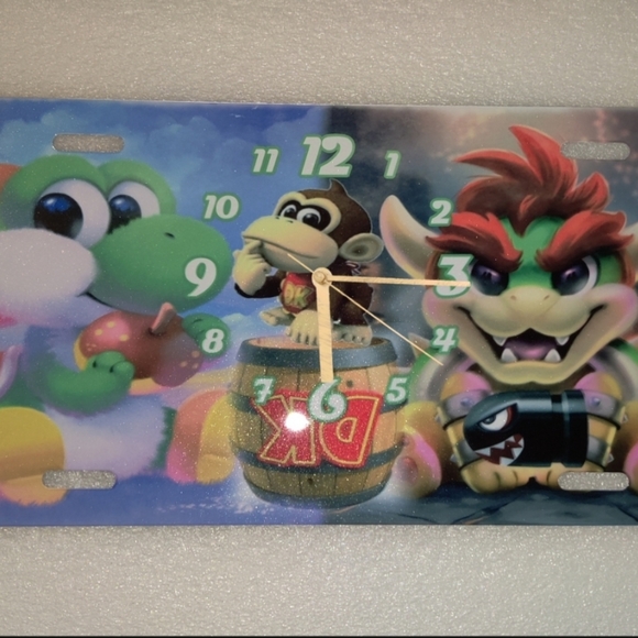Mario movie characters license plate clock - Picture 3 of 3